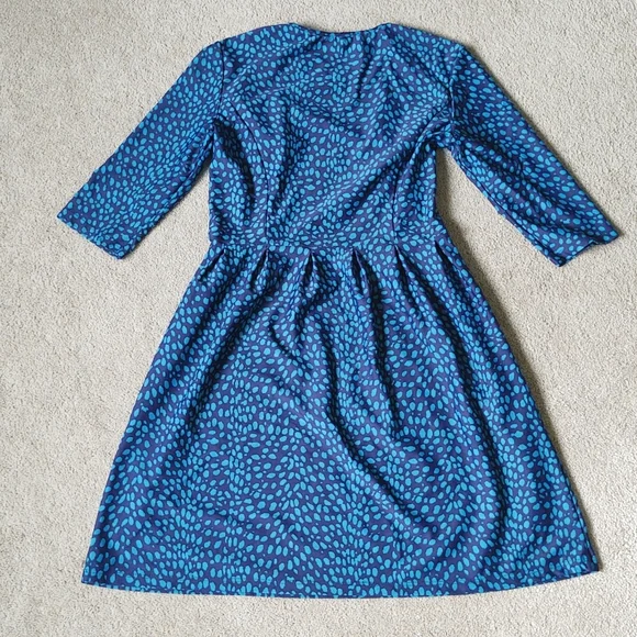 EUC Jude Connally Blue Dotted Print Fit and Flare Dress - Picture 5 of 5